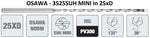25xD-VHM-Tieflochbohrer, ø 2.5 mm, Osawa Typhoon Mini<br/>mit Innenkühlung, beschichtet, Hauptanwendung: Stahl, VA, Guss