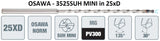25xD-VHM-Tieflochbohrer, ø 2.5 mm, Osawa Typhoon Mini<br/>mit Innenkühlung, beschichtet, Hauptanwendung: Stahl, VA, Guss